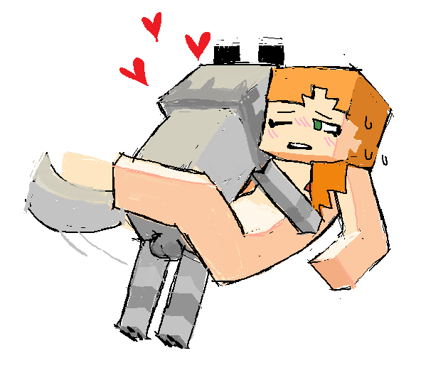 &lt;3 alex_(minecraft) ambiguous_penetration anus balls bestiality black_eyebrows blush blush_lines bodily_fluids canid canine canis duo eyebrows eyelashes featureless_feet featureless_hands female feral from_front_position frown fur genitals green_eyes grey_body grey_fur hair human long_hair looking_at_another looking_at_partner looking_pleasured lying male male/female mammal microsoft minecraft missionary_position mojang nude on_back on_top one_eye_closed open_frown open_mouth orange_hair pawpads paws penetration ponytail raised_tail sex side_ponytail simple_background sweat tail_motion teeth teeth_showing video_games white_background wolf wolf_(minecraft) worm_(artist) xbox_game_studios