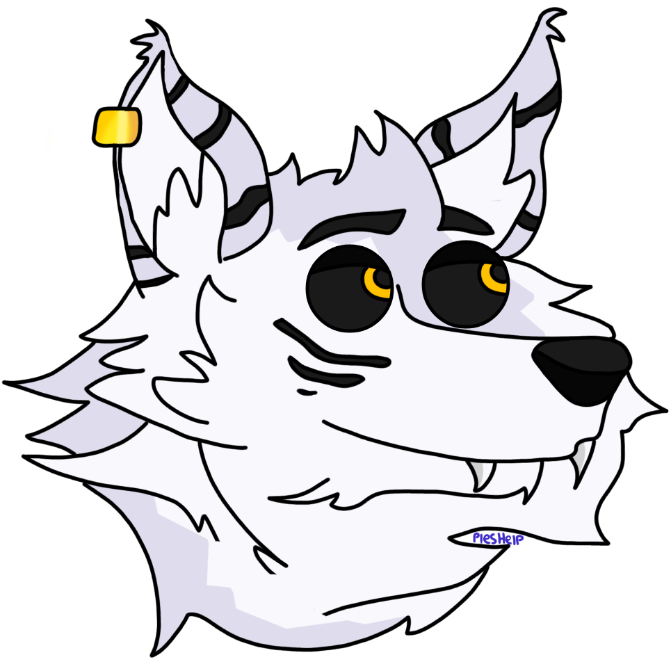 alpha_channel anthro canid canine canis ear_piercing ear_ring family_guy fluffy fur fur_markings headshot_portrait looking_aside male mammal markings piercing pleshelp portrait roman simple_background simple_face smile solo teeth transparent_background wolf yellow_eyes