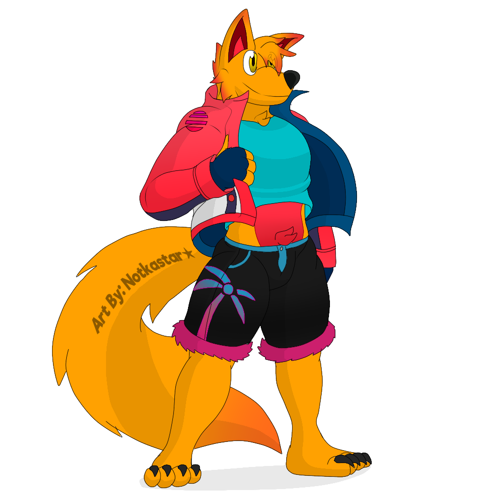 1:1 alpha_channel anthro bottomwear canid canine canis clothed clothing fluffy fur hair male mammal notkastar palm_tree plant shorts signature smile solo text tree vaporwave wolf