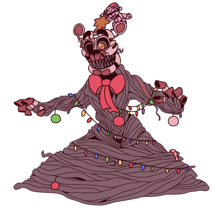 2021 alpha_channel ambiguous_gender animatronic anthro bow_tie button_(fastener) candy candy_cane christmas christmas_clothing christmas_decorations christmas_headwear christmas_lights closed_smile clothing dessert digital_drawing_(artwork) digital_media_(artwork) duo endoskeleton exposed_endoskeleton eyes_closed five_nights_at_freddy's food freddy_fazbear's_pizzeria_simulator happy hat headgear headwear helpy_(fnaf) holidays looking_down machine male mammal molten_freddy_(fnaf) multicolored_body open_mouth orange_eyes ornament robot santa_hat scottgames sharp_teeth simple_background smile star stevensss surprise teeth transparent_background ursid ursine video_games white_body wire