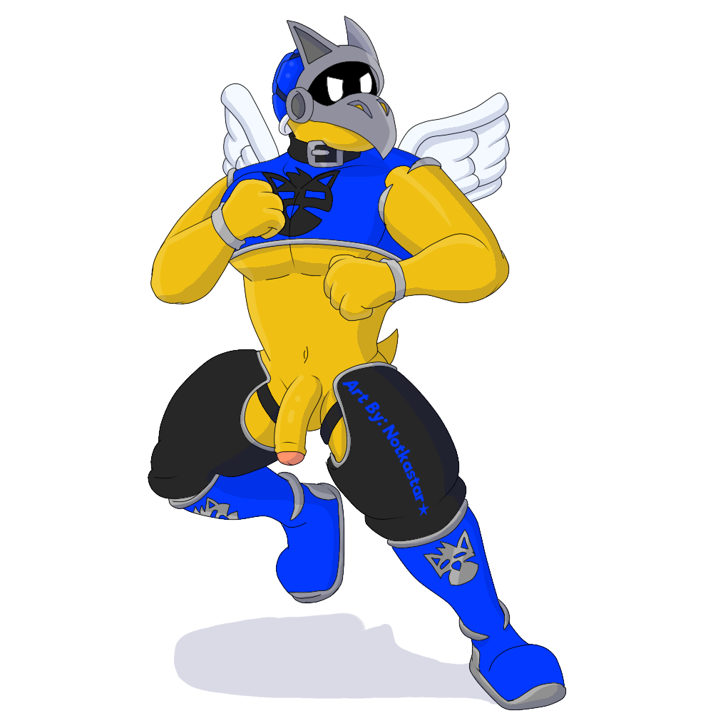 anthro armor balls boots chaps clothing collar emblem footwear genitals headgear helmet koopa koopa_paratroopa koopa_troopa male mario_bros muscular nintendo notkastar pecs penis scalie shirt solo taekwondo topwear video_games visor wings zatch_(character)