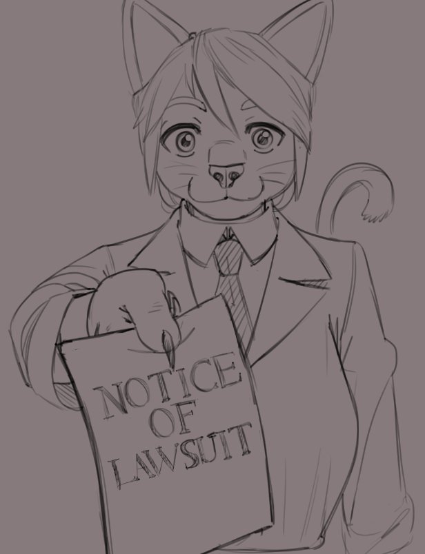 anthro breasts claws clothing collared_shirt domestic_cat eyebrows felid feline felis female formal formal_wear hair holding_object humor jokoifu line_art looking_at_viewer mammal necktie simple_background solo stare suit text whiskers