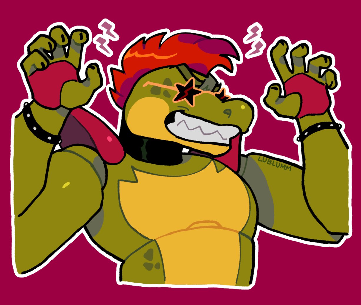 alligator alligatorid animatronic anthro bracelet clenched_teeth clothing crocodilian eyewear fingerless_gloves five_nights_at_freddy's five_nights_at_freddy's:_security_breach gloves hair handwear jewelry lightning_bolt lublumm machine male metallic_body mohawk montgomery_gator_(fnaf) red_background red_hair reptile robot scalie scottgames shirtless shirtless_male shoulder_pads simple_background solo spiked_bracelet spikes sunglasses teeth video_games