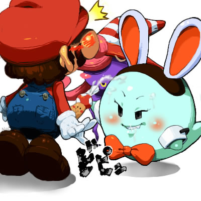 2girls boo koki koki_(ryoushikiha) lady_bow lowres mario multiple_girls nintendo paper_mario paper_mario_rpg peeka resaresa shadow_siren super_mario super_mario_bros. vivian yuuno_(mario)