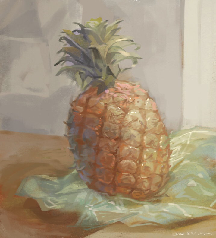 food fruit indoors light mimoth no_humans orange_(fruit) original pineapple shadow still_life towel