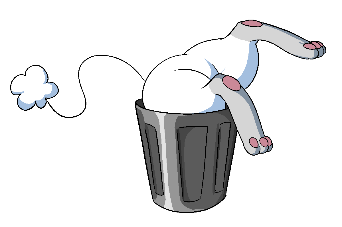 ambiguous_gender anthro featureless_crotch hiding king_of_sorrow_(artist) legs_in_air pawpads sivkit_(the_nature_of_predators) solo tail tail_tuft the_nature_of_predators trash_can tuft