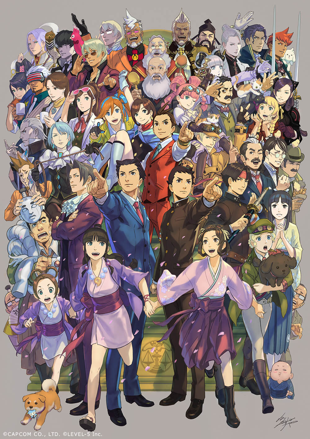 &gt;_&lt; 6+boys 6+girls ^_^ absolutely_everyone ace_attorney adjusting_eyewear aido_nosa all_fours animal animal_on_arm animal_on_head animal_on_shoulder antenna_hair apollo_justice apollo_justice:_ace_attorney aqua_necktie aqua_shirt arm_up artist_name artist_request ascot athena_cykes baby bald bandaid bandaid_on_face bandana bangs barok_van_zieks beard bird bird_on_shoulder black-framed_eyewear black_bow black_coat black_dress black_footwear black_gloves black_headwear black_jacket black_legwear black_necktie black_pants black_shirt black_skirt black_vest blonde_hair bloomers blue-tinted_eyewear blue_badger blue_cape blue_eyes blue_hair blue_jacket blue_kimono blue_pants blue_ribbon blue_scarf blue_vest blunt_bangs blush_stickers bob_cut boots bow bowler_hat bowtie bracelet braid braided_bun breast_pocket breasts brooch brothers brown-tinted_eyewear brown_eyes brown_footwear cabbie_hat cape carrying cat cheek_press chick child circlet closed_eyes coat collared_shirt commentary_request courtney_sithe cousins crossed_arms cup damon_gant dark-skinned_male dark_skin darklaw_(professor_layton_vs_phoenix_wright) deerstalker dick_gumshoe dog dress drill_hair eagle earrings eating ema_skye espella_cantabella everyone eye_contact eyebrows_visible_through_hair eyewear_on_head eyewear_on_headwear facial_hair finger_on_trigger fish_and_chips flat_chest floral_print food forehead formal franziska_von_karma full_body gavel gina_lestrade glasses gloves godot_(ace_attorney) goggles green_coat green_eyes green_headwear green_jacket green_necktie grey_background grey_hair grey_jacket grin gun hagoromo hair_between_eyes hair_bow hair_cones hair_intakes hair_ornament hair_ribbon hair_rings hair_stick hair_tie hairband hakama half-closed_eyes hammer hand_fan hand_on_another's_head hand_on_another's_shoulder hand_up handgun hands_up haori happy hat herlock_sholmes high_collar high_ponytail highres holding holding_animal holding_clothes holding_cup holding_dog holding_fan holding_food holding_hammer holding_mask holding_sword holding_weapon holding_whip index_finger_raised interlocked_fingers jacket japanese_clothes jewelry jpeg_artifacts juliet_sleeves katana kay_faraday kazuma_asogi kimono klavier_gavin knee_boots knees_together_feet_apart kristoph_gavin labcoat larry_butz leg_up long_beard long_hair long_sleeves looking_at_another looking_to_the_side looking_up mael_stronghart magatama magatama_necklace manfred_von_karma maria_gorey mask maya_fey mia_fey miniskirt missile_(ace_attorney) mole mole_under_eye mouth_hold mug multicolored_hair multiple_boys multiple_girls mustache mutton_chops nahyuta_sahdmadhi neck_ribbon necklace necktie obi official_art ok_sign old old_man on_head one_eye_closed opaque_glasses open_clothes open_coat open_jacket open_mouth orange_gloves orange_hair orange_jacket outstretched_arm own_hands_clasped own_hands_together pants pantyhose parrot partially_fingerless_gloves pearl_fey pencil pencil_behind_ear pencil_skirt petals phoenix_wright:_ace_attorney phoenix_wright:_ace_attorney_-_dual_destinies phoenix_wright:_ace_attorney_-_justice_for_all phoenix_wright:_ace_attorney_-_spirit_of_justice phoenix_wright:_ace_attorney_-_trials_and_tribulations piggyback pin pince-nez pink-tinted_eyewear pink_hair pink_kimono pocket pointing pointing_at_viewer pointing_up polly_(ace_attorney) professor_layton_vs._phoenix_wright:_ace_attorney profile puffy_sleeves purple_gloves purple_hair purple_hakama purple_jacket purple_ribbon red_bow red_bowtie red_cape red_coat red_hair red_hairband red_jacket red_necktie red_pants red_vest rei_membami ribbon ring round_eyewear running sandals sapphire_(gemstone) sash satoru_hosonaga scar scar_across_eye scar_on_face scarf school_uniform seishiro_jigoku semi-rimless_eyewear shawl sheath sheathed shiba_inu shiny shiny_hair shirt short_dress short_hair short_kimono siblings side_ponytail sidelocks signature simon_blackquill simple_background sitting skirt sleeves_rolled_up small_breasts smile soseki_natsume spiked_hair standing standing_on_one_leg steel_samurai streaked_hair stubble suit susato_mikotoba swept_bangs sword taka_(ace_attorney) taketsuchi_auchi teeth the_great_ace_attorney the_great_ace_attorney:_adventures the_great_ace_attorney_2:_resolve the_judge_(ace_attorney) tied_hair tinted_eyewear tobias_gregson topknot trucy_wright twin_braids twin_drills twintails two-tone_hair underwear v-shaped_eyebrows vest w wagahai_(ace_attorney) watermark weapon white-framed_eyewear white_ascot white_bloomers white_bow white_bowtie white_coat white_footwear white_gloves white_hair white_kimono white_necktie white_pants white_ribbon white_shirt wide-eyed wide_sleeves winston_payne yellow_bow yellow_bowtie yellow_jacket yellow_kimono yellow_ribbon yujin_mikotoba zacharias_barnham