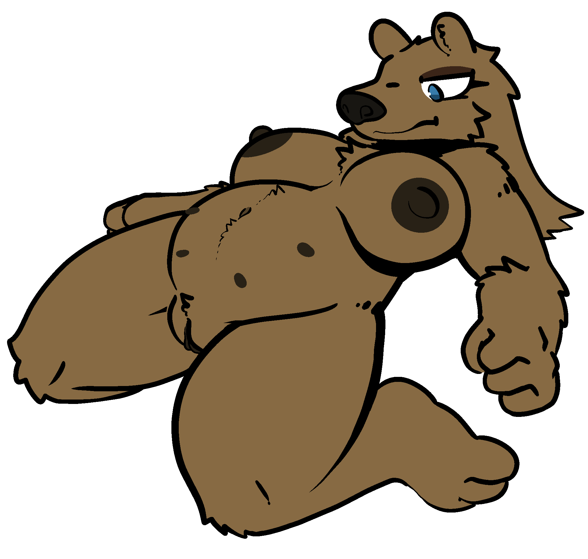 2021 anthro breasts brown_body female fur genitals hair hi_res mammal nipples nude pose pussy slightly_chubby solo trout_(artist) ursid