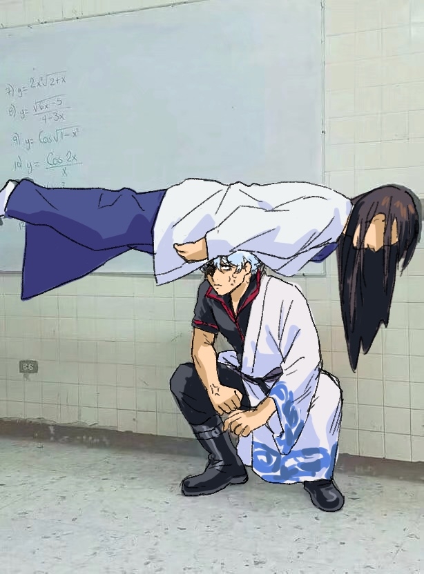1boy 1girl anger_vein annoyed arms_at_sides black_eyes black_footwear black_pants black_shirt blue_hair blue_kimono boots brown_hair chinese_commentary clenched_hand closed_mouth commentary_request elizabeth_(gintama) equation eyebrows_visible_through_hair faceless faceless_female full_body gintama godzillapigeon1 haori indoors japanese_clothes kimono long_hair lying lying_on_person math off_shoulder on_stomach pants photo_background planking ribbon-trimmed_sleeves ribbon_trim sakata_gintoki shiny shiny_hair shirt short_hair short_sleeves sketch socks spread_legs squatting tile_wall tiles v-shaped_eyebrows white_legwear whiteboard