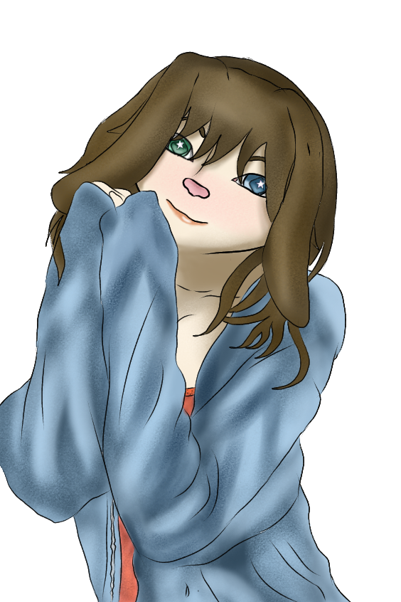 2:3 blue_eyes blue_pupils breasts brown_hair clothed clothing crossdressing digital_drawing_(artwork) digital_media_(artwork) eyebrows female green_eyes green_pupils gynomorph_(lore) hair heterochromia humanoid lagomorph leporid looking_at_viewer mammal original_character_do_not_steal pink_nose pupils rabbit simple_background small_breasts solo starry_eyes submissive uny_grostia white_background yulzana