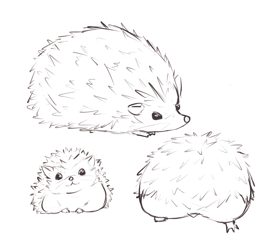 :3 animal animal_focus ass closed_mouth commentary drawing hedgehog ito_(itokayu) looking_at_viewer no_humans original simple_background spiked_hair white_background