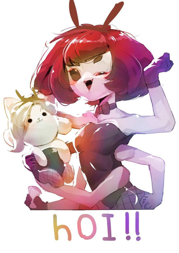 anthro arachnid arthropod breasts canid canine clothed clothing deltadraw_(artist) felid feline female hair mammal muffet one_eye_closed open_mouth playboy playboy_bunny purple_body simple_background spider tem temmie_(undertale) text topwear undertale undertale_(series) video_games white_body wink