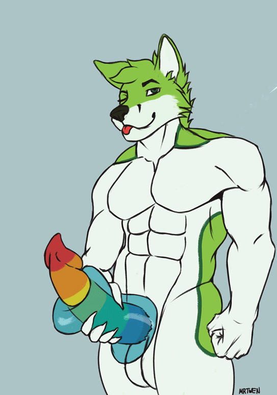 animated anthro balls black_nose bottomless canid canine clothed clothing digital_media_(artwork) erection fidget_the_fox fingers fox fur genitals green_body green_eyes green_fur hair looking_at_viewer loop looping_animation male mammal mrtwen multicolored_penis muscular muscular_male nude one_eye_closed penetrable_sex_toy penetration penis rainbow_penis sex sex_toy signature simple_background smile solo text tongue tongue_out white_body white_fur wink