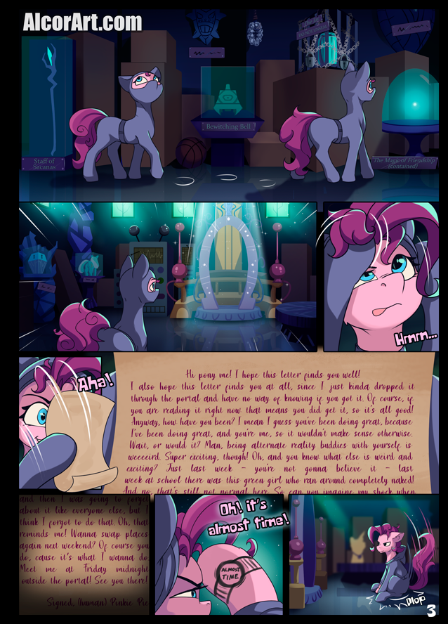 2022 alcor90 ball basketball_(ball) clothed clothed_feral clothing comic conditional_dnp detailed_background dialogue digital_media_(artwork) earth_pony english_text equid equine eyebrows eyelashes female feral friendship_is_magic hasbro horse inside mammal my_little_pony pinkie_pie_(mlp) pony solo text url