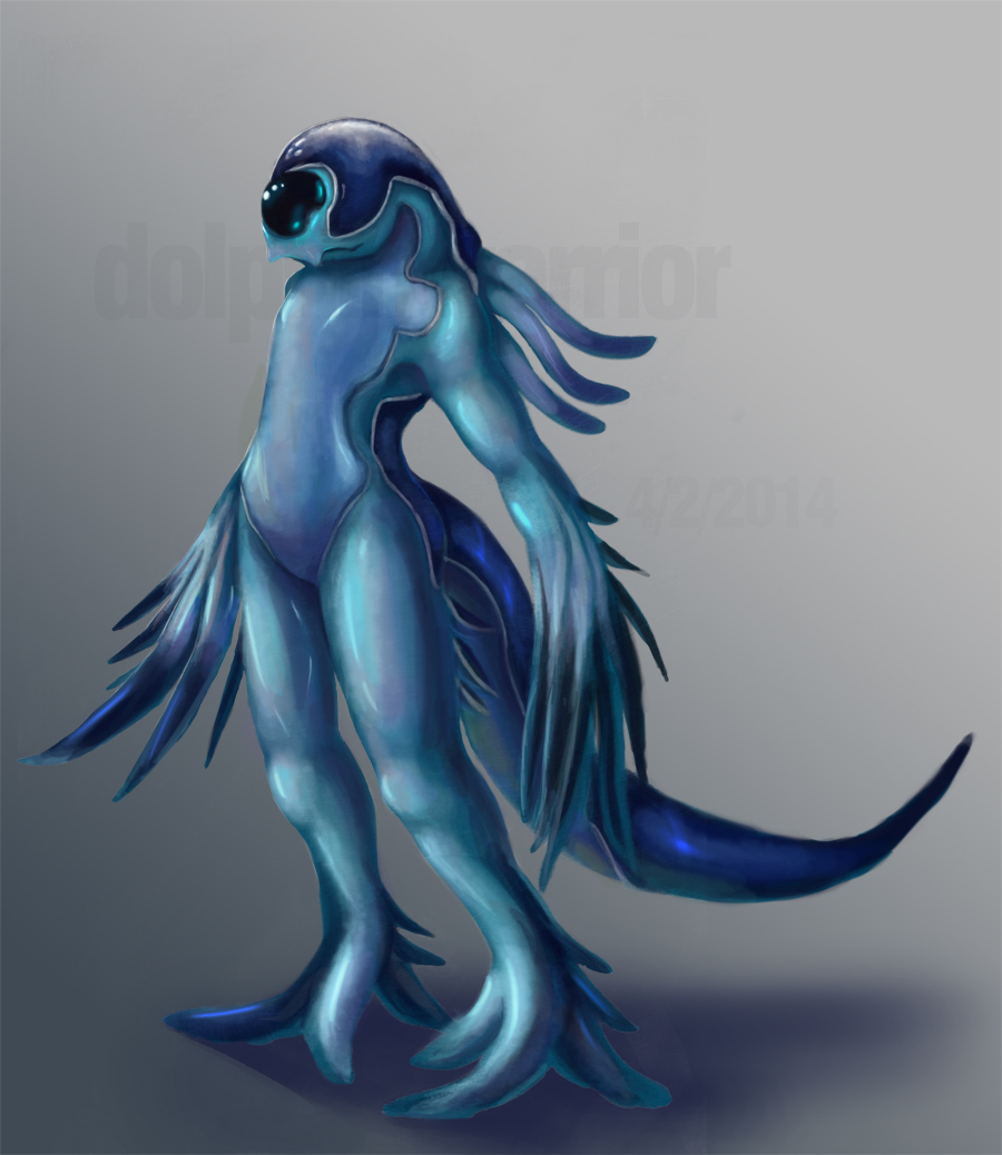 1_eye ambiguous_gender anthro aquatic_gastropod black_eyes blue_body blue_dragon_slug blue_skin featureless_crotch gastropod grey_background marine mollusk multicolored_body multicolored_skin phinja sea_slug simple_background slug solo winged_arms wings