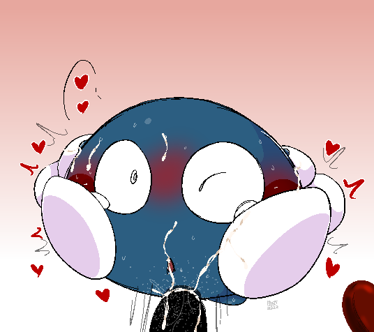 &lt;3 2022 aliasing anal anal_penetration blue_body bodily_fluids clothing cum cum_in_ass cum_inside digital_drawing_(artwork) digital_media_(artwork) eggerlander genital_fluids genitals gloves gradient_background handwear kirby:_right_back_at_ya! kirby_(series) lololo male male/male mostly_nude nintendo not_furry penetration penis sex simple_background solo solo_focus soraka_(artist) video_games waddling_head white_clothing white_gloves white_handwear young