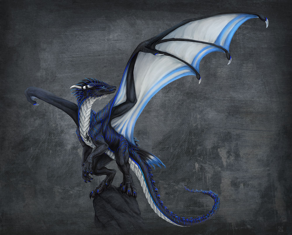 ambiguous_gender claws deyvarah digital_media_(artwork) dragon feral horn membrane_(anatomy) membranous_wings scales scalie solo spines western_dragon wings