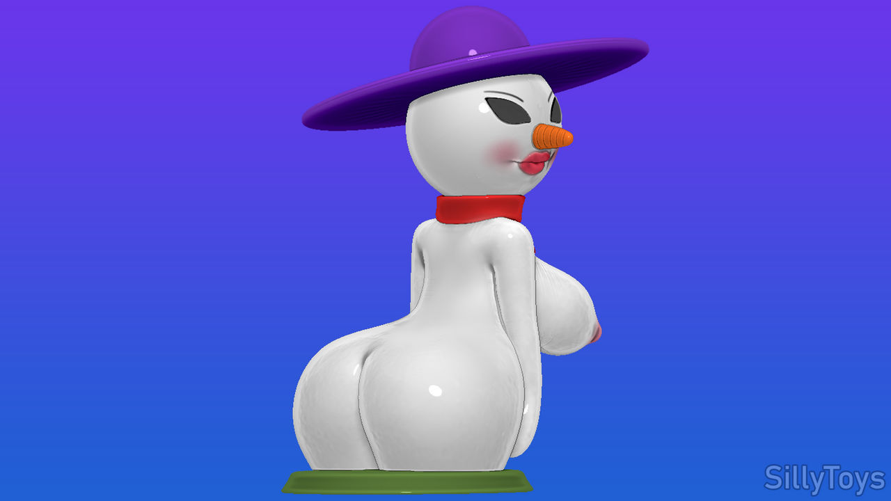 16:9 3d_(artwork) 3dprint breasts butt carrot christmas clothing digital_media_(artwork) female food gradientbackground hat headgear headwear holidays male mature_(disambiguation) plant scarf sillytoys snowman snowwoman solo vegetable widescreen