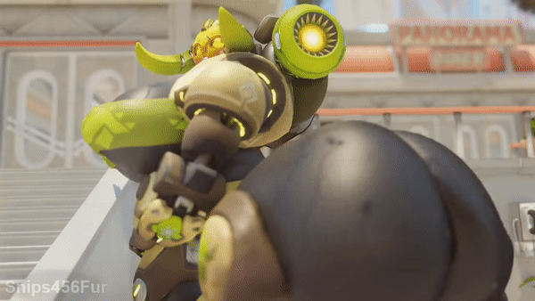 3d_(artwork) 3d_animation animated anus ass_clapping belly big_breasts big_butt blizzard_entertainment bodily_fluids bouncing_belly bouncing_butt breasts bubble_butt butt butt_jiggle clothed clothing digital_media_(artwork) female genitals huge_breasts huge_butt jiggling machine omnic orisa_(overwatch) overwatch pussy robot short_playtime skimpy slosh snips456fur solo sweat taur thick_thighs twerking video_games