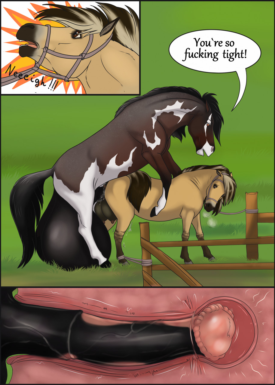 2022 anatomically_correct anatomically_correct_genitalia animal_genitalia animal_penis animal_pussy anus balls barn big_balls big_penis big_udders bodily_fluids bound bridle butt comic dialogue digital_drawing_(artwork) digital_media_(artwork) draft_horse duo english_text equid equine equine_anus equine_penis equine_pussy farm female fence fencepost feral feral_on_feral fjord_horse genital_fluids genitals hi_res horse huge_balls huge_penis hyper hyper_balls hyper_genitalia hyper_penis internal looking_back male mammal nipples penetration penile penile_penetration penis penis_in_pussy presenting presenting_anus presenting_hindquarters presenting_pussy priestofjashin pussy pussy_juice raised_tail restraints rope sex size_difference speech_bubble spread_legs spreading tack tan_body teats text udders uterus vaginal vaginal_penetration womb_penetration