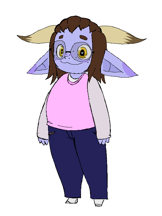 &lt;3 anthro bottomwear clothing denim denim_clothing domestic_cat dork eyewear felid feline felis footwear glasses goblin horn humanoid jeans johnny_(kralex) kralex macro male mammal micro nerd pants size_difference smile socks undnift yellow_eyes