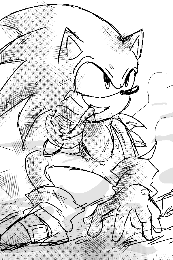 animal crosshatching ears fighting_stance furry game gomiisan greyscale hatching_(texture) hedgehog monochrome non-web_source rodent sega sketch smoke sonic_(series) sonic_the_hedgehog tail twitter video_game