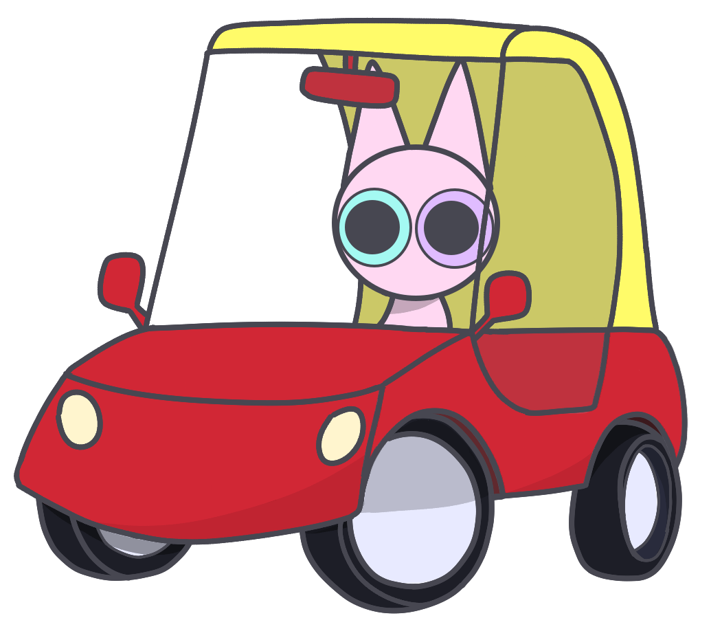 alpha_channel ambiguous_gender car cozy_coupe domestic_cat driving felid feline felis gooblie_2 inside_car little_tikes mammal silly simple_background solo toddler_car toony toy_car transparent_background vehicle