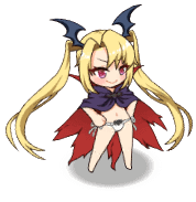 1girl animated animated_png artist_request barefoot bat_ornament bat_wings black_cloak blinking blonde_hair blush chibi cloak closed_mouth flat_chest full_body hair_between_eyes head_wings long_hair looping_animation lowres mon-musu_quest! monster_musume_td navel nearly_naked_cloak panties red_cloak red_eyes shadow side-tie_panties simple_background slit_pupils smile solo standing third-party_source torn_cloak torn_clothes transparent_background twintails two-sided_cloak two-sided_fabric underwear v-shaped_eyebrows vampire vanilla_(mon-musu_quest!) very_long_hair white_panties wings