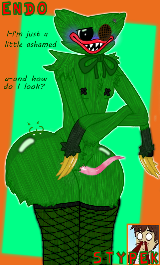 1_eye :3 ambiguous_gender animal_humanoid anthro big_butt blood blush bodily_fluids bow_tie butt claws clothing creepy_smile crossed_arms embarrassed endo erection fan_character fangs flushed fur fur_on_breast fur_on_legs genitals girly green_body green_fur gynomorph humanoid intersex knob legwear long_claws long_hands male mammal mammal_humanoid membrane_(anatomy) microphone microphone_in_eye monster nipples nosebleed original_characters penis poppy_playtime radio shy smile solo stitch_(disambiguation) stockings stypek taped_nipples thick_thighs toy wide_hips