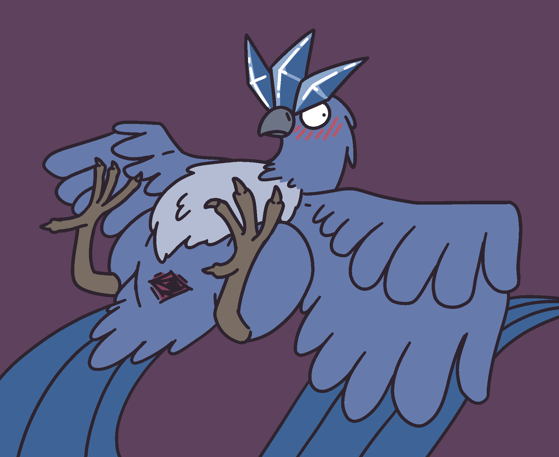 4_toes aliasing animal_genitalia anisodactyl articuno avian beak bird blue_body blue_feathers blush blush_lines chest_tuft cloaca feathered_wings feathers feet female feral gandergeist genitals head_crest hi_res legendary_pok&eacute;mon long_tail long_tail_feathers looking_away nintendo pok&eacute;mon pok&eacute;mon_(species) simple_background solo spread_wings tail_feathers talons toes tuft video_games wings