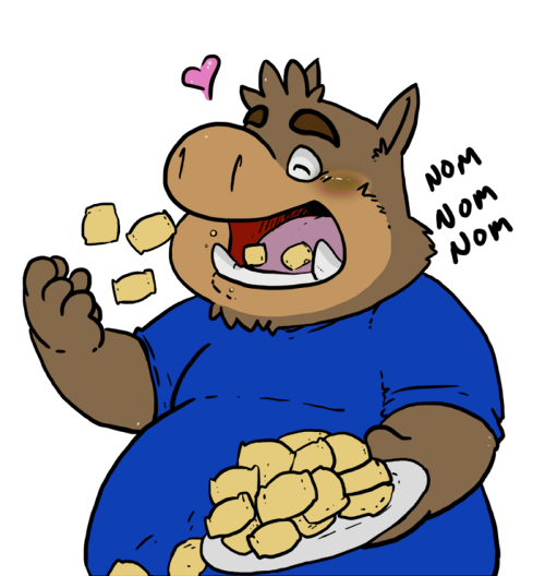 &lt;3 2019 anthro blush brown_body clothing eyes_closed fatyogi humanoid_hands male mammal overweight overweight_male shirt simple_background solo suid suina sus_(pig) topwear white_background wild_boar