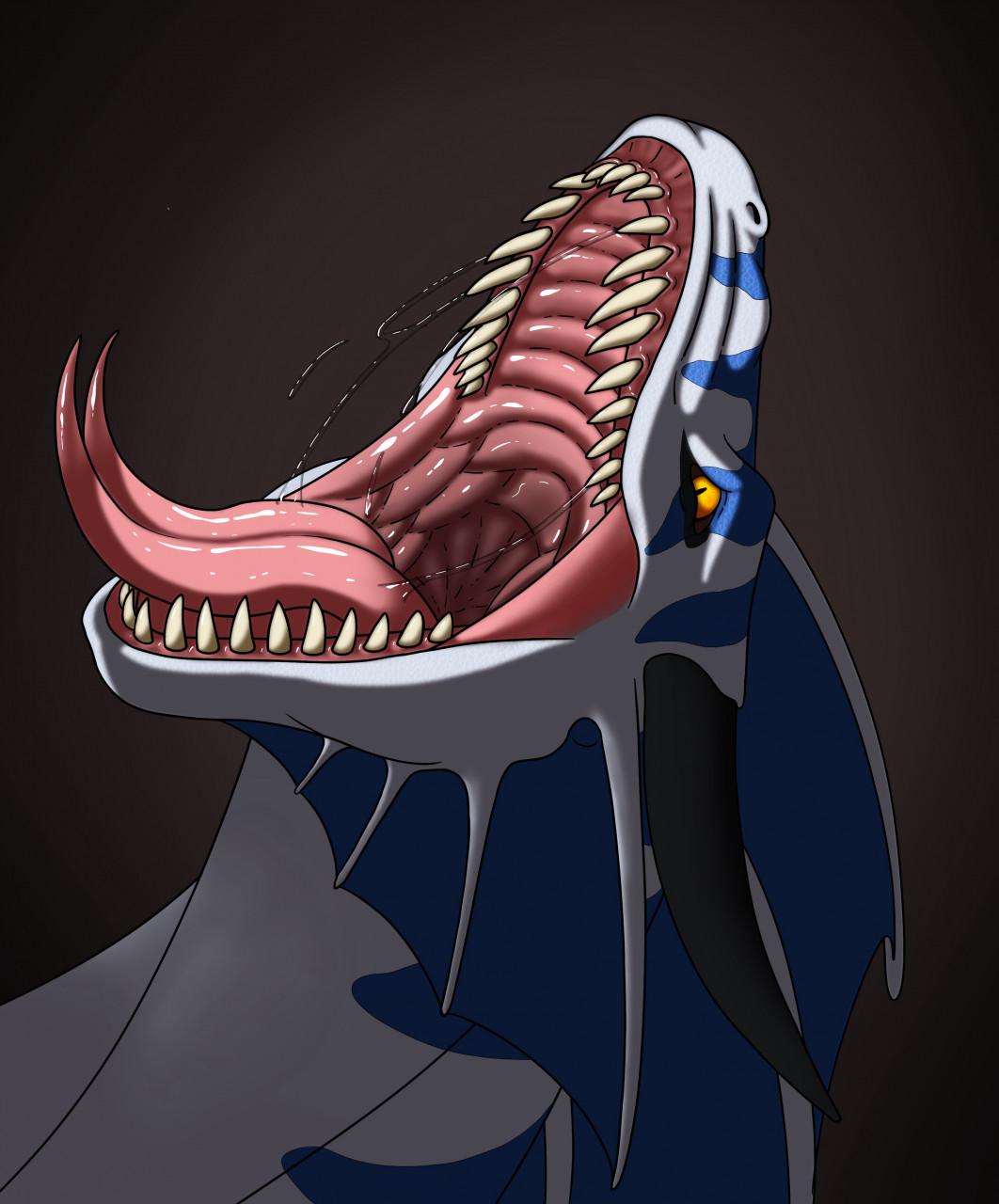 ambiguous_gender bodily_fluids dragon feral forked_tongue gaping_mouth hi_res kestenan kestenan_(artist) mouth_shot open_mouth saliva saliva_on_tongue saliva_string salivating simple_background solo teeth teeth_showing throat tongue tongue_out