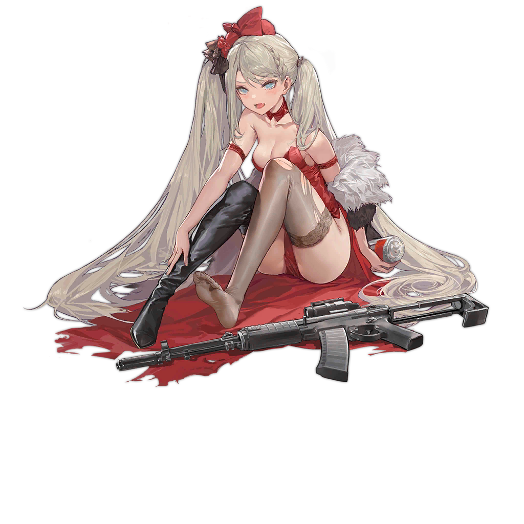 1girl a-545_(bloom_of_the_drunken_tea)_(girls'_frontline) a-545_(girls'_frontline) aek-971 alcohol aqua_eyes assault_rifle bangs bare_shoulders black_footwear black_legwear blonde_hair blush boots bottle bow braid breasts china_dress chinese_clothes chinese_text chinese_zodiac cleavage collarbone dress eyebrows_visible_through_hair french_braid full_body fur girls'_frontline gun hair_bow hair_ornament hairclip hand_on_leg high_heel_boots high_heels holding holding_bottle knee_boots long_hair looking_at_viewer medium_breasts messikid official_alternate_costume official_art on_floor open_mouth red_dress rifle single_boot soles solo thighhighs thighs torn_clothes torn_dress torn_legwear transparent_background twintails very_long_hair vodka weapon year_of_the_tiger