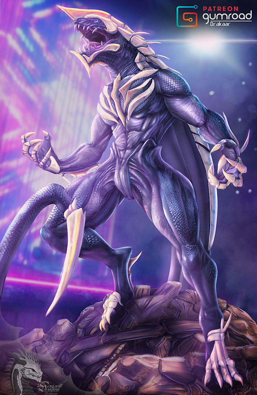 2021 alien anthro claws detailed detailed_background detailed_scales digital_media_(artwork) drakaar female feral hi_res khanivore lizard love_death_+_robots male male/female monster muscular muscular_female muscular_male netflix open_mouth presenting reptile scales scalie slit solo tail teeth unusual_anatomy