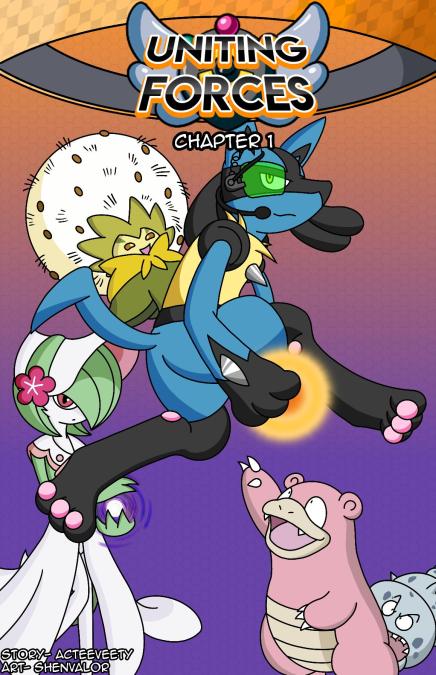 2022 aaron_rotano_(acteeveety) ambiguous_gender anthro black_body black_fur blue_body blue_fur canid canine canis clothed clothing comic cover cover_art cover_page digital_media_(artwork) eldegoss elemental_creature elemental_humanoid fashionable_style_gardevoir female feral flora_fauna fur gardevoir green_body green_hair group hair headgear headwear humanoid jackal lucario male mammal nintendo not_furry open_mouth pippri_ti'mial plant plant_humanoid pok&eacute;mon pok&eacute;mon_(species) pokemon_unite red_eyes shellder shellder_(slowbro) shenvalor simple_background slowbro smile text video_games white_body yellow_body yellow_eyes yellow_fur