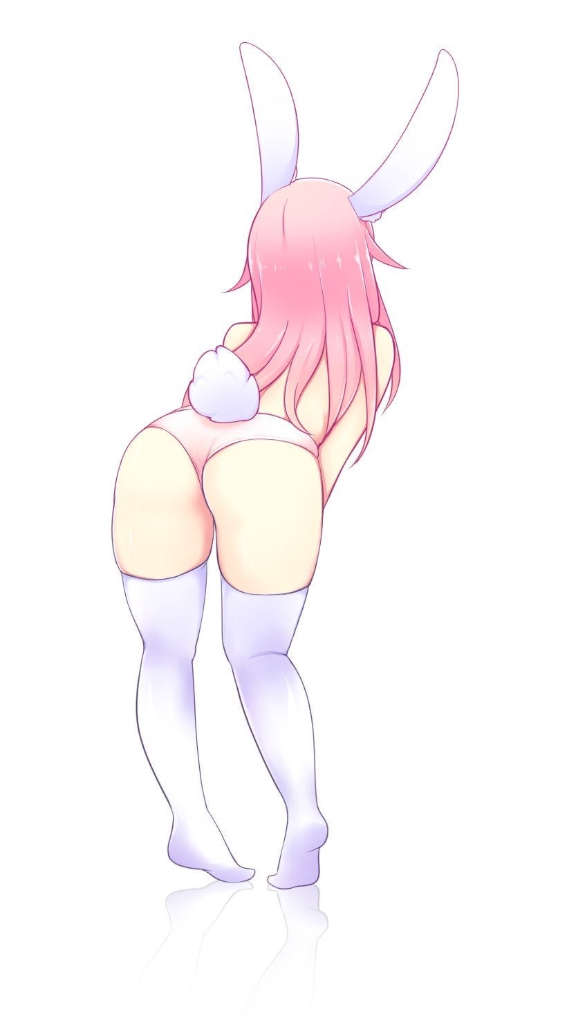 animal_humanoid butt butt_focus clothing female fizintine fizition fur hair hi_res humanoid lagomorph lagomorph_humanoid legwear leporid leporid_humanoid mammal mammal_humanoid panties pink_clothing pink_hair pink_panties pink_underwear rabbit rabbit_ears rabbit_humanoid scut_tail short_tail simple_background solo thigh_highs underwear white_body white_clothing white_fur white_legwear white_thigh_highs