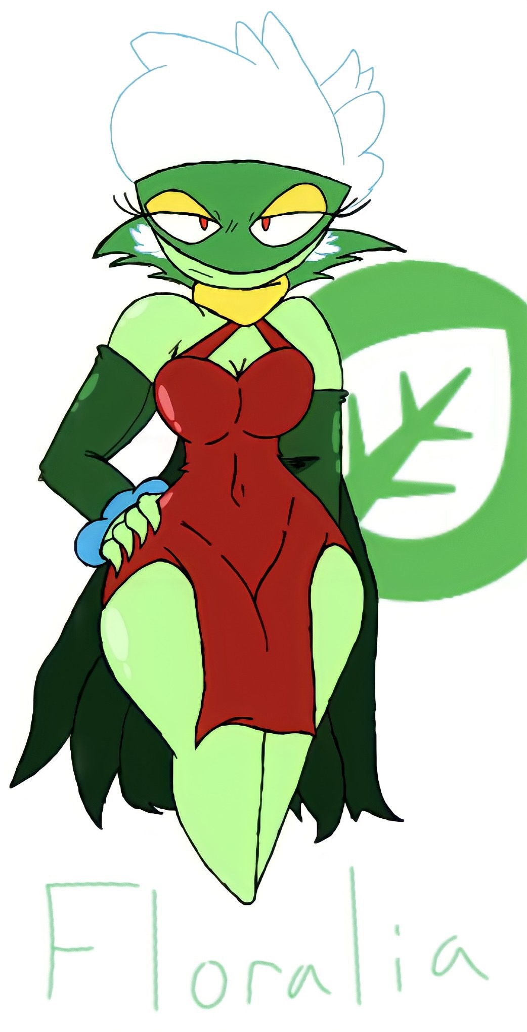 2022 anthro batzcave breasts clothed clothing digital_media_(artwork) elemental_creature elemental_humanoid female flora_fauna floralia_(batzcave) flower hair hi_res humanoid looking_at_viewer nintendo not_furry plant plant_humanoid pok&eacute;mon pok&eacute;mon_(species) red_eyes roserade simple_background solo text thick_thighs video_games wide_hips