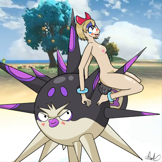 1:1 accessory ambiguous_gender animated anklet blonde_hair bodily_fluids bracelet breasts darkeagle digital_media_(artwork) duo female feral fish genital_fluids hair hair_accessory hair_bow hair_ribbon human interspecies irida_(pokemon) jewelry mammal marine nintendo nipples not_furry_focus nude outside overqwil pok&eacute;mon pok&eacute;mon_(species) pok&eacute;philia pokemon_legends_arceus pubes pussy_juice ribbons video_games