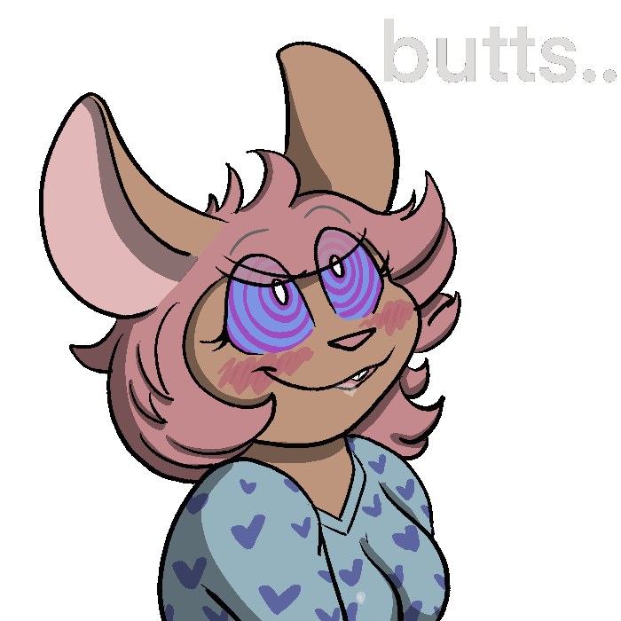 1:1 animated anthro blush bodily_fluids drooling dumderg female hair hypno_(disambiguation) pink_hair saliva short_playtime solo unknown_species