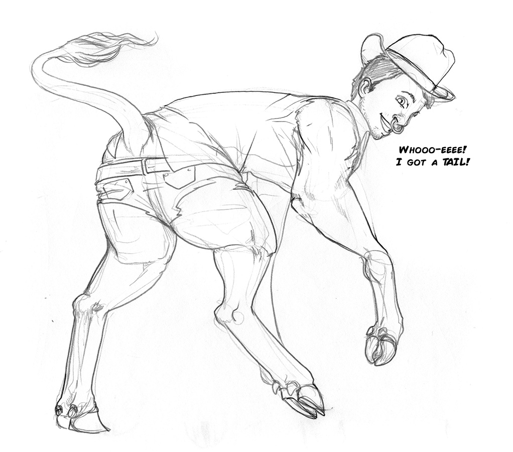 arania black_text bottomwear bovid bovine clothed clothing comic cowboy_hat facial_piercing hat headgear headwear hooves human human_to_feral looking_at_self male mammal mid_transformation monochrome nose_piercing pants piercing septum_piercing smile species_transformation text thick_thighs topwear torn_clothing transformation transformation_sequence