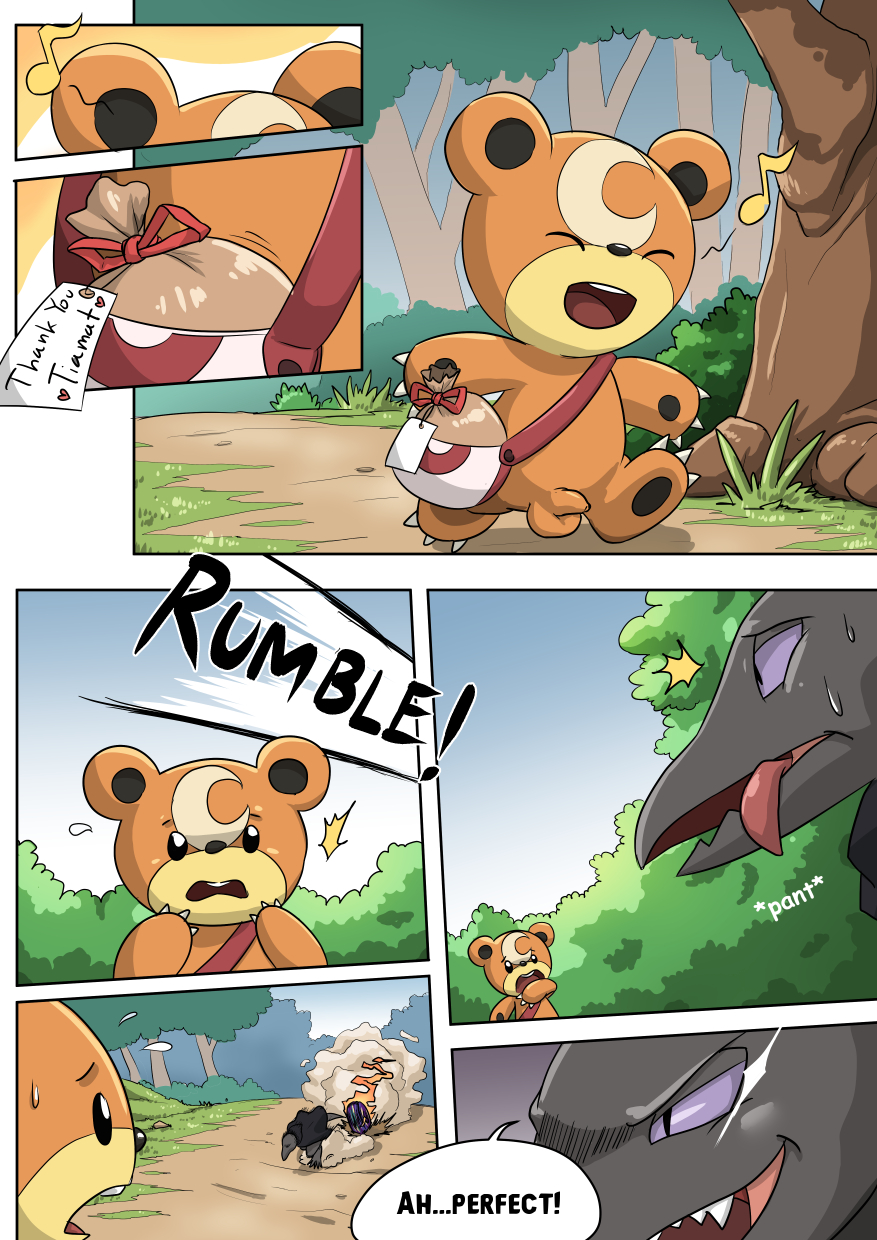 charmander comic dialogue duo_focus english_text fire flaccid foreskin genitals group hi_res male nintendo open_mouth penis plant pok&eacute;mon pok&eacute;mon_(species) primal_(infycharmander) rollout ryme_(totodice1) salazzle solo_focus teddiursa text tongue tongue_out tree video_games voidtails