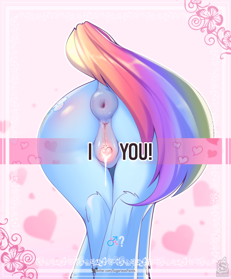 2022 anus bodily_fluids butt clitoris conditional_dnp cutie_mark digital_media_(artwork) english_text equid equine faceless_character faceless_female female feral friendship_is_magic genital_fluids genitals hasbro mammal multicolored_tail my_little_pony pussy rainbow_dash_(mlp) rainbow_tail rear_view solo sugarlesspaints text url