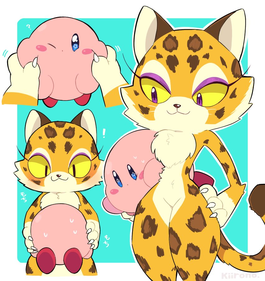 anthro clawroline claws felid female fur kiirono kirby kirby_(series) kirby_and_the_forgotten_land leopard makeup mammal nintendo nude pantherine smile spots tuft video_games