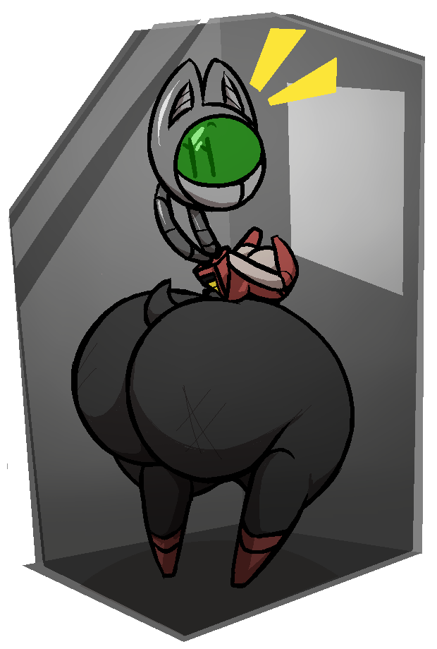 2017 alpha_channel anthro big_breasts big_butt breasts butt catrobis cleavage clothed clothing digital_media_(artwork) felid female huge_butt huge_hips huge_thighs hyper hyper_butt looking_back maddeku mammal simple_background solo spacesuit thick_thighs transparent_background wide_hips x-38_(maddeku)