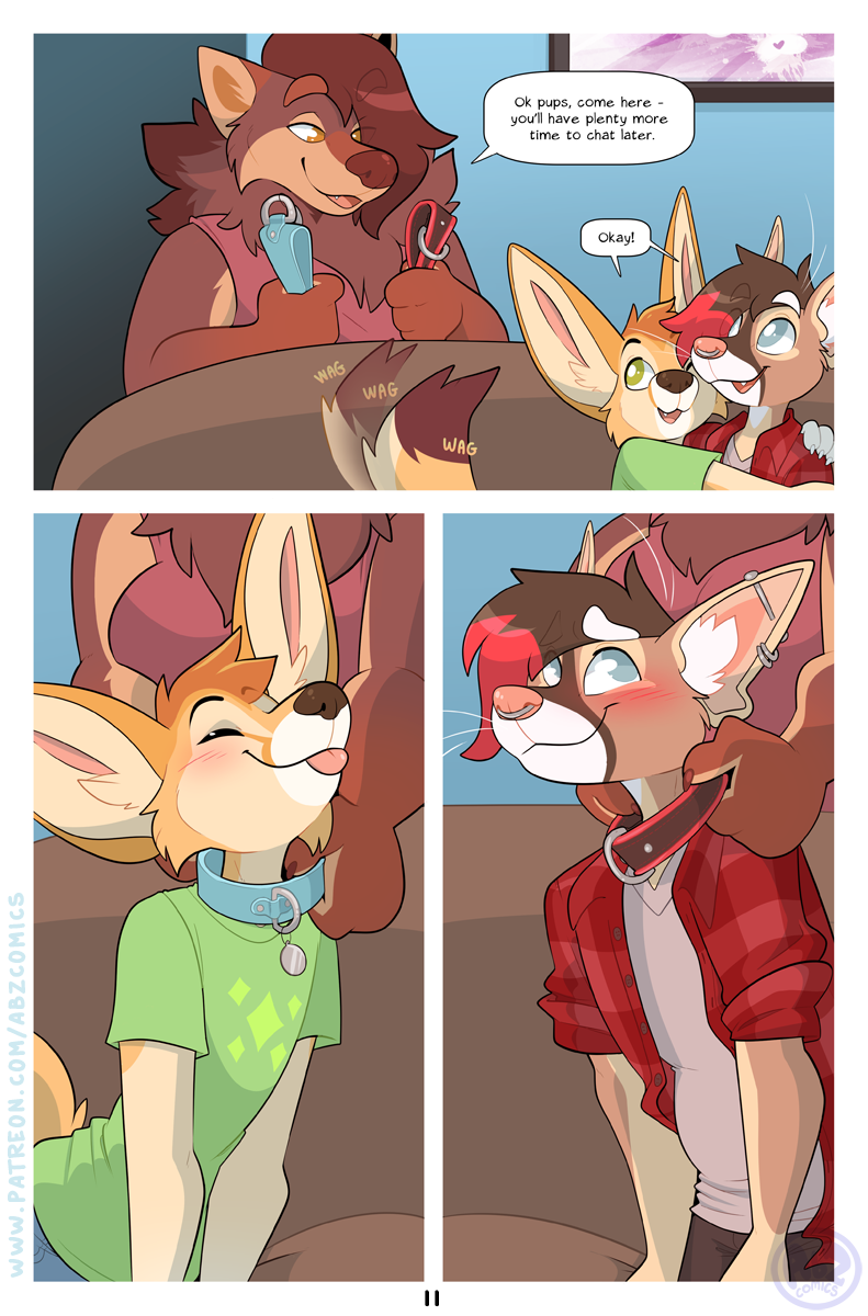 canid canine canis collar comic duo female fennec fink_(artist) fox hi_res kali_(artist) male mammal solo tagme wolf