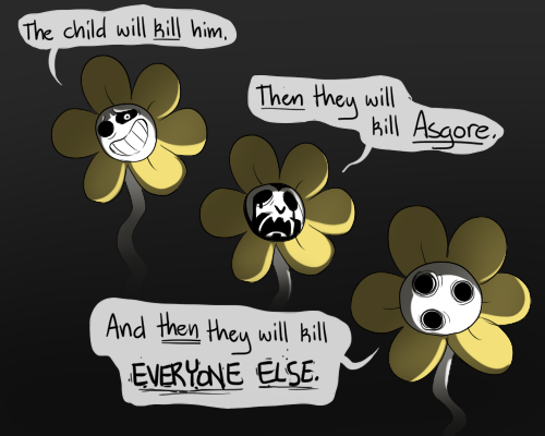 2015 black_background blinkpen dialogue english_text feral flowey_the_flower looking_at_viewer low_res male multiple_expressions simple_background solo text undertale undertale_(series) video_games