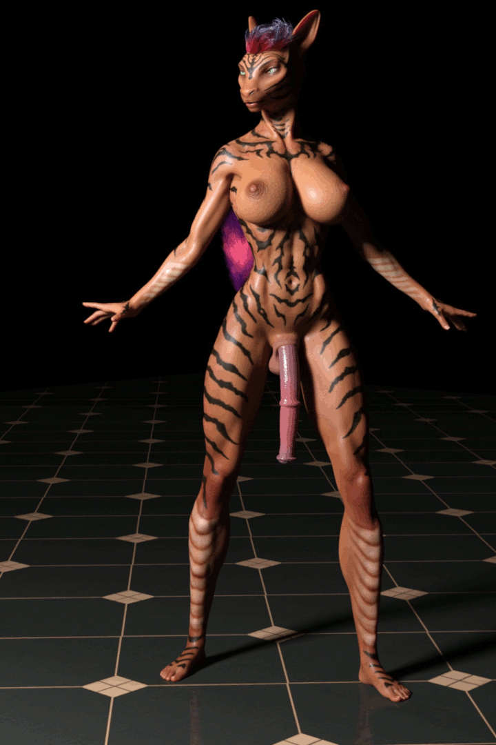 2:3 3d_(artwork) 5_fingers 5_toes abs animal_genitalia animal_penis animated anthro arms_out athletic athletic_gynomorph athletic_intersex back_spines balls bat_ears bat_nose big_breasts big_penis biped black_stripes blue_eyes breasts butt butt_pose chiropteran collarbone digital_media_(artwork) earthclan3d equine_penis erect_nipples feet fingers flaccid flared_penis frenum_ladder frenum_piercing genital_piercing genitals gigi_(earthclan) glistening glistening_balls glistening_body glistening_breasts glistening_butt glistening_genitalia glistening_legs glistening_penis glistening_skin gynomorph hair intersex iridescent_fur ladder_piercing mammal medial_ring multicolored_hair nails navel nipples no_wings penis penis_piercing piercing pink_hair pink_penis pink_tail pose purple_hair purple_tail raised_tail short_playtime shoulder_blades simple_background solo splayed_fingers standing striped_body striped_skin stripes tan_body tan_skin toes turntable_(animation) wide_stance