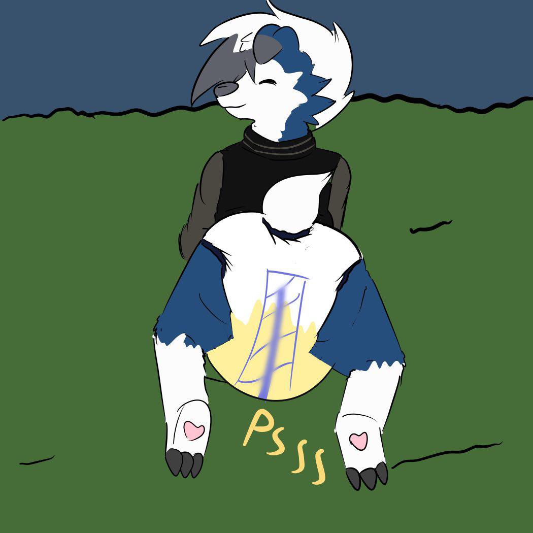 1:1 2020 anthro biped bodily_fluids clothing detailed_background diaper digital_drawing_(artwork) digital_media_(artwork) fur genital_fluids hair lycanroc male nintendo pok&eacute;mon pok&eacute;mon_(species) shiny_pok&eacute;mon shirt solo standing topwear urine video_games wet_diaper wetting yourfur