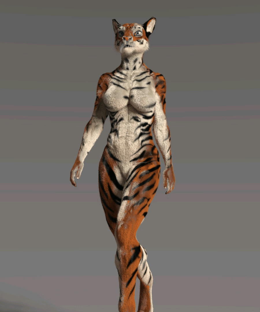 3d_(artwork) 4_toes 5_fingers abs animated anthro athletic athletic_female bengal_tiger big_eyes black_ears blue_eyes bouncing_breasts breasts curled_tail digital_media_(artwork) digitigrade earthclan3d facial_markings featureless_breasts feet felid female fingers front_view fur glistening glistening_body glistening_fur grey_background head_markings mammal markings muscular_thighs orange_body orange_fur pantherine pink_nose piper_(earthclan) simple_background solo striped_arms striped_body striped_chest striped_face striped_fur striped_legs striped_markings striped_tail stripes tail_markings tail_motion tail_sway tiger toes ventral_groove walk_cycle walking white_body white_breasts white_fur white_inner_ear white_whiskers