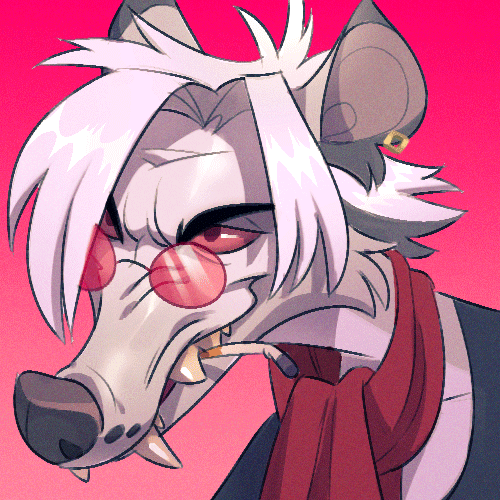 animated anthro cheek_tuft cigarette clothing ear_piercing ear_tuft facial_tuft fangs fur hair half-closed_eyes low_res lux_(cadaverrdog) male mammal mcmadmissile mustela mustelid musteline narrowed_eyes penetration piercing pink_background red_sclera scarf sharp_teeth simple_background smile smirk smoking smoking_tobacco smug smug_face smug_grin snarling solo stoat teeth tinted_glasses topwear true_musteline tuft v-neck v-neck_shirt white_body white_fur white_hair